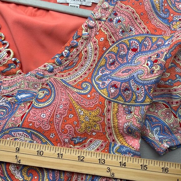 Molly Bracken Small Paisley Midi Dress Empire Waist V-Neck Flowy Boho - Picture 11 of 16